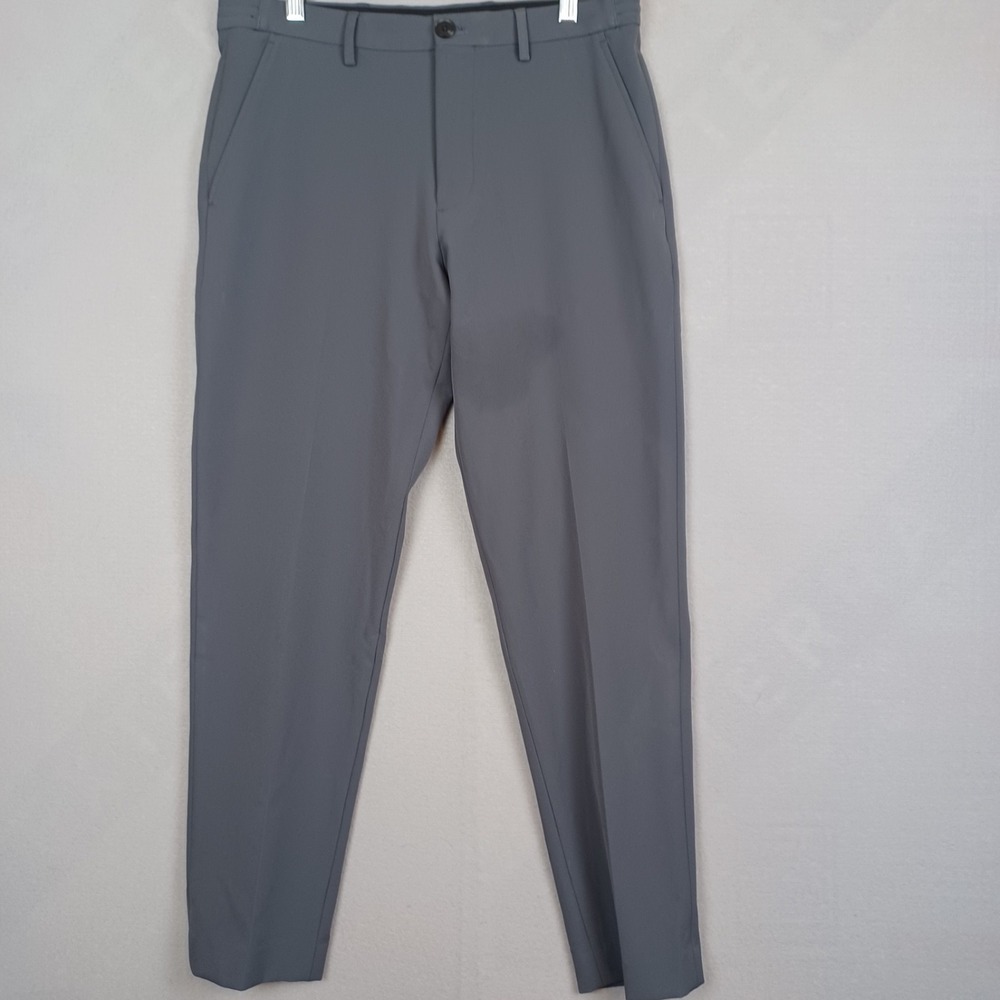 JF J FERRAR  Stretch Dress Pants Mens Size 32x34 Grey Flat Front Trousers